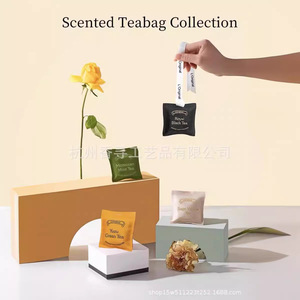 Colección de Bolsitas de Té Aromáticas: Té Negro Real, Té de Menta Marroquí, Té Verde Yuzu, Té Blanco de Salvia, Diseño Minimalista, Ambientador - Product Image 1