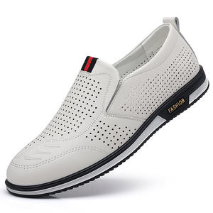 รองเท้าหนังผู้ชายแบบสวม ระบายอากาศได้ดี สีขาว สไตล์ลำลอง สำหรับฤดูร้อน ผลิตที่เวินโจว เจ้อเจียง - Product Image 5