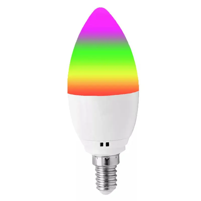Tuya E14 Smart WiFi Light Bulb 5W RGB+W+C Dimmable LED Lamp 110-240V AC Timer Voice Control Magic Bulb for Home Outdoor Decor