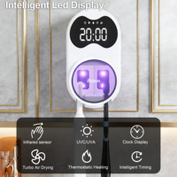Support mural pour brosses à dents avec affichage numérique, ventilateur UV désinfectant, séchage, rechargeable, personnalisable, marque privée, support de rangement