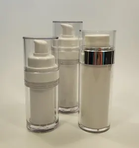 Plastique acrylique cosmétique blanc rond 50ml design de luxe bouteilles cosmétiques vides bouteille de lotion personnalisée shanghai bropack