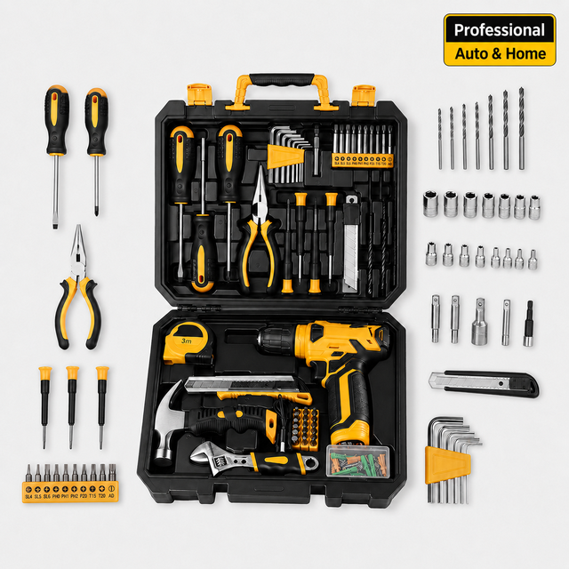 IFIXPRO 126 Piece General Tool Set with Carrying Case Socket Ratchet Wrench Screwdriver Pliers Hand Tools OEM Accepted