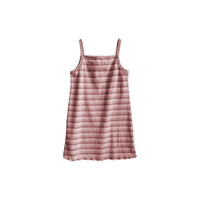 Robe d'été décontractée sans manches à fines bretelles en coton côtelé rayé pour bébés filles