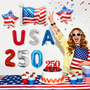Lot de ballons pour le 250e anniversaire de l'indépendance des États-Unis, décorations de fête nationale, ballons drapeaux pour les fêtes - Product Image 4