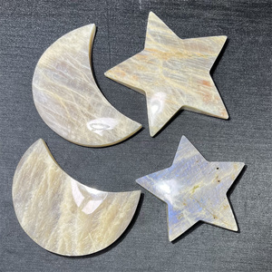 Venta al por mayor de alta calidad de piedra de <span class=keywords><strong>Luna</strong></span> Azul en forma de mano de cristal estrella <span class=keywords><strong>Luna</strong></span> de cristal para regalos - Product Image 2