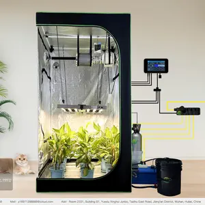 120*120*200cm tienda de plantas + luces de cultivo plegables 281B 480W sistema de ventilación SISTEMA DE Control inteligente sistema de riego por goteo