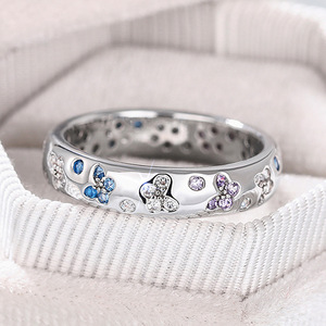 Anello a Farfalla T0765 in Argento Sterling 925 con Incastonatura Pavé di Ametista, Gioiello Regalo per Donne - Product Image 2