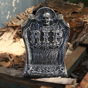 Электрический пластиковый надгробный камень Хэллоуин индукционный реквизит страшный призрак Скелет надгробие украшение дома с привидениями бар - Product Image 1