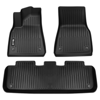 Tapis de sol de voiture VOLD Luxury TPE pour Tesla Model Y - Motif matelassé, ensemble complet (3 pièces), 5 mm d'épaisseur, garantie 1 an