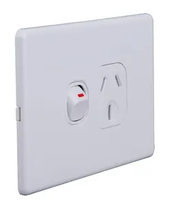Australia market Clipol brand Slimline single powerpoint wall switch and socket
