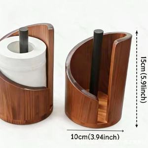 Wooden <b>Tissue</b> Holder For Home Toilet <b>Paper</b> Storage Organizer Living Room Bedroom Desktop Decor Kitchen Storage Rack - Product Image 5