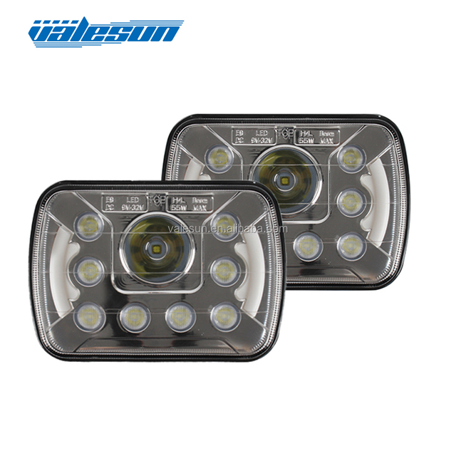 5x7 Inch 55W LED Headlight Rectangular Hi Low Beam Fog Driving Light Lamp for Car Truck SUV Auto Accessories LED Front Headlight