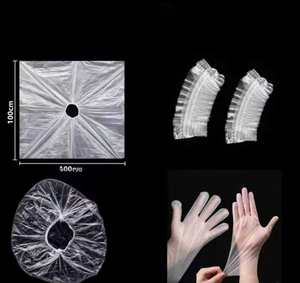 Étanche 4 pièces ensemble cheveux outils accessoires salon de coiffure tissu châle bonnet de bain cache-oreilles gants maison huile <span class=keywords><strong>traitement</strong></span> jetable - Product Image 6