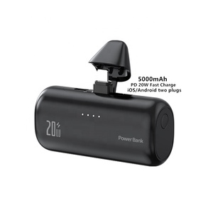 Thiết kế mới Pocket <span class=keywords><strong>Mini</strong></span> ngân hàng điện 5000mAh PD 20 Wát sạc nhanh với hai plug cho ip Android Điện thoại phổ sạc di động - Product Image 1