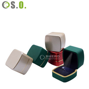 Caja de Joyería de Piel Sintética Negra y Roja de Alta Gama, Nuevo Estilo, con Logotipo Personalizado, para Collares, Pulseras, Pendientes y Anillos - Product Image 3