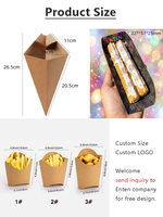 Support en papier conique personnalisé de qualité alimentaire, manchon en papier jetable pour l'emballage de churros, frites et pop-corn
