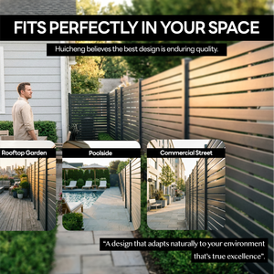 Écran de clôture de confidentialité en aluminium noir avec panneaux de persiennes à vue dégagée Clôtures de <span class=keywords><strong>jardin</strong></span> de sécurité Portes Services de modélisation 3D inclus - Product Image 6