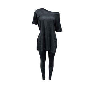 Las mujeres 2020 mono de las mujeres Plus tamaño mameluco manga corta hendidura Patchwork mono 2 piezas de <span class=keywords><strong>mujer</strong></span> - Product Image 4