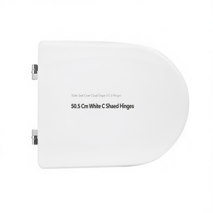 Couvre-siège de toilette en forme de nuage, 50,5 cm, blanc, charnières en forme de C - Product Image 3