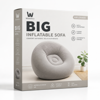 Canapé gonflable floqué en PVC épaissi, fauteuil paresseux sphérique pliable pour dormir et se détendre