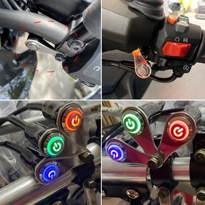 Led xe máy chuyển đổi ánh sáng on + Off Handlebar núi thép không gỉ không thấm nước 12V sương mù đèn xe máy sừng đẩy nút chuyển đổi - Product Image 6