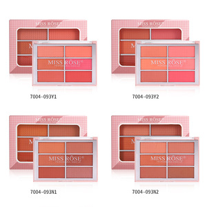 MISS <span class=keywords><strong>ROSE</strong></span> 6 colori fard piatto impermeabile perla opaca trucco per il viso con combinazione multicolore ombretto Rouge trucco viso - Product Image 2