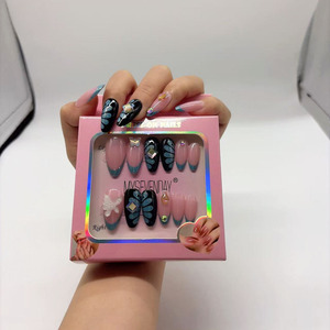 <span class=keywords><strong>Kit</strong></span> de faux ongles de luxe avec strass, 6 styles, faux ongles français en ABS, embouts réutilisables pour manucure DIY, 144 pièces - Product Image 6