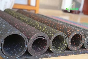 Gránulos de EPDM Elásticos y Resistentes, Rollos de Caucho de Partículas SBR, Ideales <span class=keywords><strong>para</strong></span> Pisos de Gimnasios Interiores con Servicio de Corte - Product Image 2