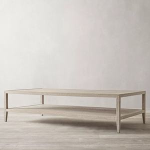 โต๊ะกลางสไตล์อเมริกันโบราณ ทำจากไม้เนื้อแข็ง สำหรับห้องนั่งเล่น โต๊ะรับประทานอาหารทรงสี่เหลี่ยม โต๊ะสำหรับงานเลี้ยงครอบครัว โต๊ะกาแฟ - Product Image 3