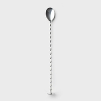 Cuillère à cocktail en acier inoxydable de 26 cm avec manche en forme de goutte d'eau, agitateur à cocktail réutilisable et écologique, fabrication directe d'usine