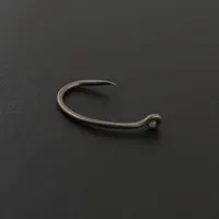 Hirisi Hameçons de pêche sans ardillon en acier à haute teneur en carbone revêtu de PTFE 8012 15 pièces par paquet dans un emballage personnalisé