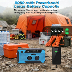 Linterna LED de Alta Capacidad de 5000 mAh con Alarma SOS, <span class=keywords><strong>Radio</strong></span> AM/<span class=keywords><strong>FM</strong></span> para Emergencias, Vida Aislada, Vehículos Recreativos y Embarcaciones - Product Image 2