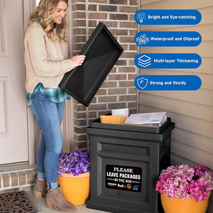 Letrero de Aluminio para Entrega Segura de Paquetes, Letrero 'Por Favor, Deje los Paquetes en la Caja' con Logotipos de FedEx, UPS y USPS, Letrero para Buzón de Correos - Product Image 4