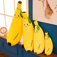 Coussin géant en peluche banane personnalisé pour la vente en gros, jouet en forme de fruit rembourré pour la décoration de magasin de cadeaux, grande taille, peluche animal de la jungle