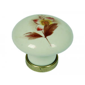 BOUTON DE MEUBLE EN CÉRAMIQUE 'P04' Ø 31mm-Décoration ivoire 02 - Product Image 3