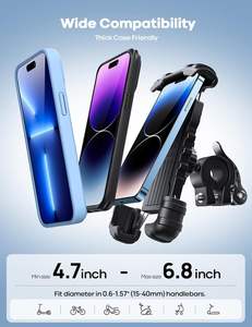 Support de téléphone de vélo pour 4.7 \ "6.8 \" Smartphones moto guidon téléphone portable pince Scooter téléphone Clip formateur et accessoires - Product Image 3
