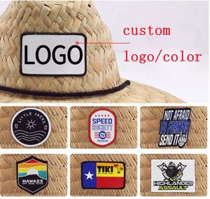 Natural Grass Sombrero <b>Wide</b> Brim Surfing Lifeguard Straw Hat Custom Summer Natural Straw Hat for Men With logo - Product Image 4