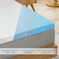Topper en mousse à mémoire de forme en bambou de massage personnalisé Matelas hypoallergénique en mousse à mémoire de forme pour lit double haute densité