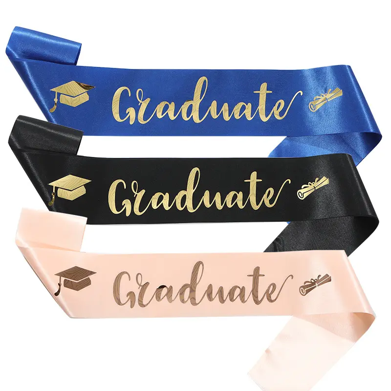 I scialle con fascia graduata con lettera in lamina d'oro alla fine fasce da Cheerleader graduate per forniture per decorazioni per feste di laurea bomboniere