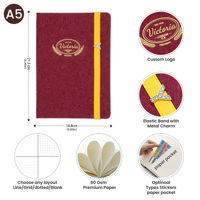 Cuaderno Personalizado A5 Promocional con Tapa Dura de Tela, Banda Elástica, para Negocios, Oficina, Material Escolar, Cuadernos, Blocs de Notas