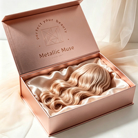 Boîte cadeau rigide en carton avec fermeture magnétique élégante et discrète pour emballage de perruques, extensions capillaires et tissages haut de gamme