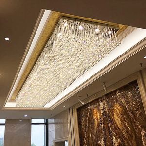 Hiện đại LED Chandelier trần ánh sáng tùy chỉnh thủy tinh cho thương mại không gian-sang trọng tiệc thương mại trung tâm thương mại Chrome Trung Quốc bán buôn - Product Image 2