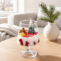 Bougie parfumée créative faite à la main en forme de bonhomme en pain d'épices pour arbre de Noël, dans un verre, décorations pour la maison, cadeaux de festival