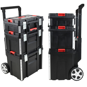Vertak <b>3</b> Layer Professional Wheel Tool Case <b>Storage</b> Cart <b>Plastic</b> Trolley Box Set TH6302224 Wheel Tool Case TH6302224 - Product Image 3