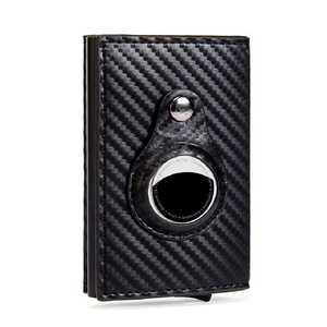 2022 Newest Carbon fiber Mens wallet with airtag case holder  RFID Blocking credit card holder wallet with card box