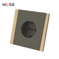 Enchufe de Pared WESA 16A, 1 Tomacorriente, Estándar Europeo Schuko, Diseño Moderno y Lujoso