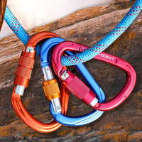 Mousqueton de sécurité professionnel en aluminium 25kN avec verrouillage pour l'alpinisme, l'escalade et l'équipement de sécurité