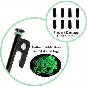 เชือกเต็นท์กลางแจ้งสตาร์รี่สกาย 4 ม. 4 มม. โพลีเอสเตอร์ หัวเข็มขัดปรับได้ ชุดสมอบกสามเหลี่ยม 13 ชิ้น สีเขียวทหาร สีเขียวเรืองแสง - Product Image 4