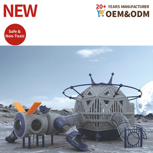 Aire de jeux pour enfants |   Structure de jeu avec toboggan et mur d'escalade Alpha Planet Series |   Utilisation du parc public |   Conception personnalisée certifiée ASTM/CE - Product Image 2