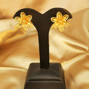 24k Gold Plated Vintage Middle East Dubai Women's <strong>Love</strong> Jewelry Flower Design Pendant Necklace Bamboo Chain Back-to-School <strong>Season</strong> - Product Image 3